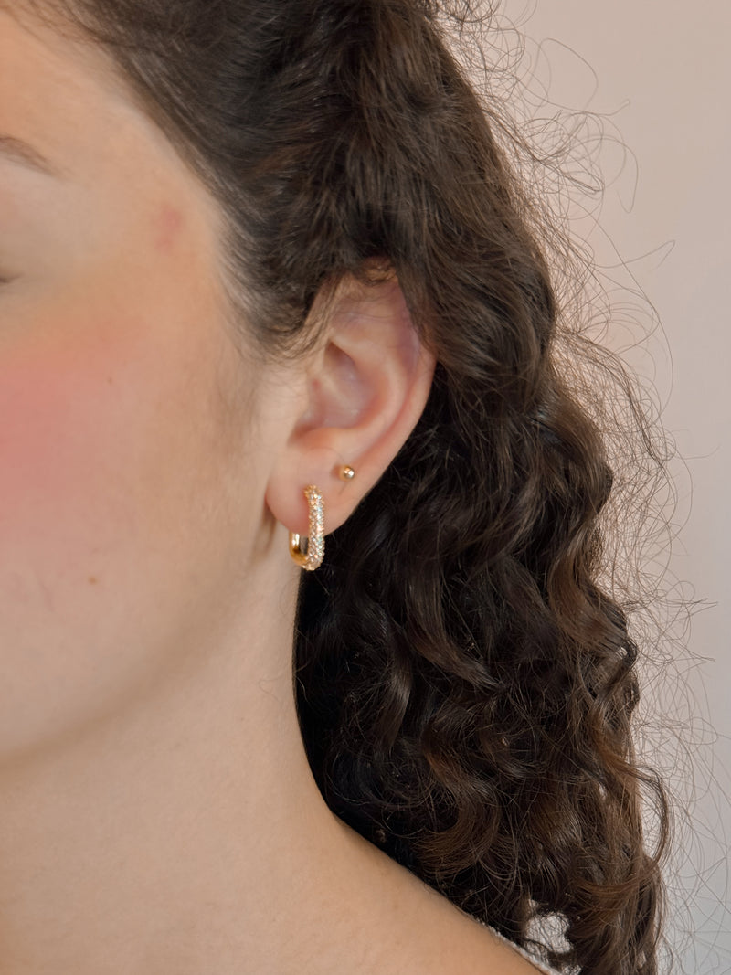 Basic CZ rectangle hoop