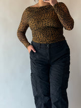 Tate Mesh Leopard Top