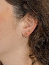 Mini color gold huggie hoops
