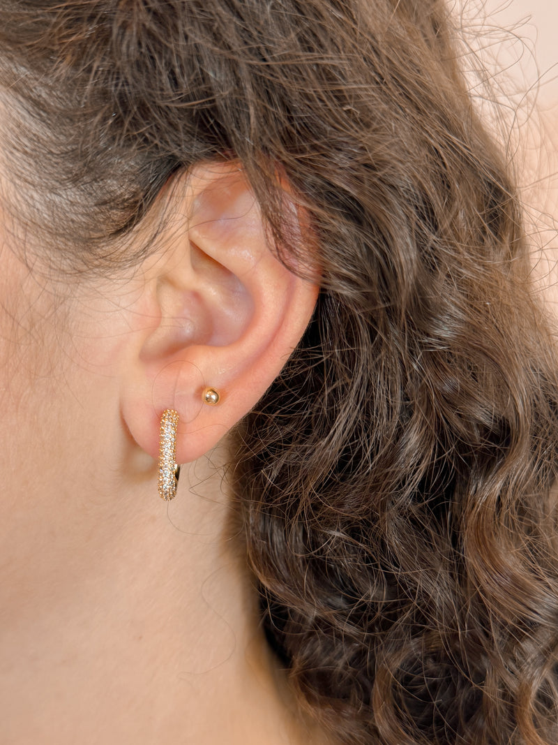 Basic CZ rectangle hoop