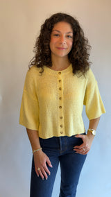 Sunny Sleeve Button Down Knit Cardigan