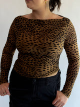 Tate Mesh Leopard Top