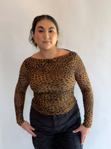 Tate Mesh Leopard Top